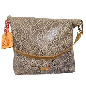 Consuela Snake Print Shoulder Bag With Leather Strap